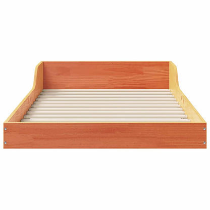 Bed Frame Solid Pine Wood Wax Brown Length 200 cm 80 cm