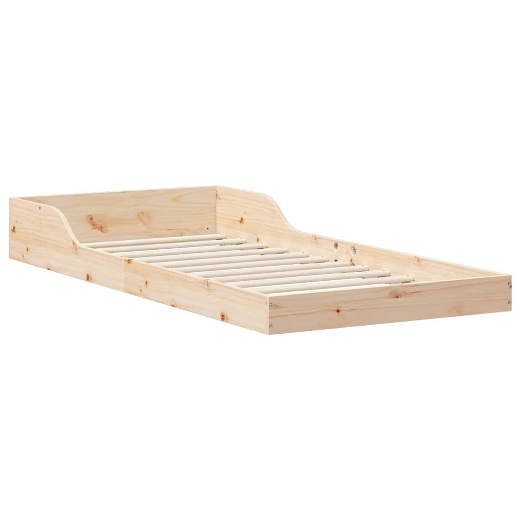 vidaXL Bed Frame Natural 75 x 190 cm Solid Pine Wood 5