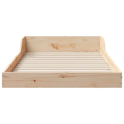 vidaXL Bed Frame Natural 90 x 220 cm Solid Pine Wood 6