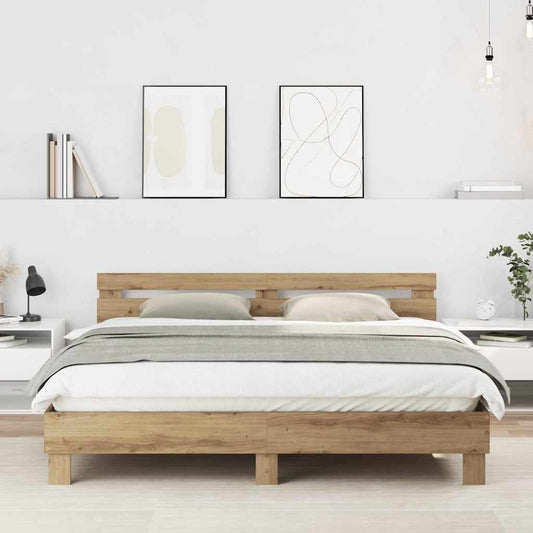 Bed Frame without Mattress 180x200 cm Artisan oak