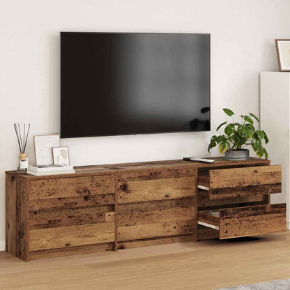 TV Cabinet with LED 100x34x50 cm Engineered Wood Old wood 180 cm