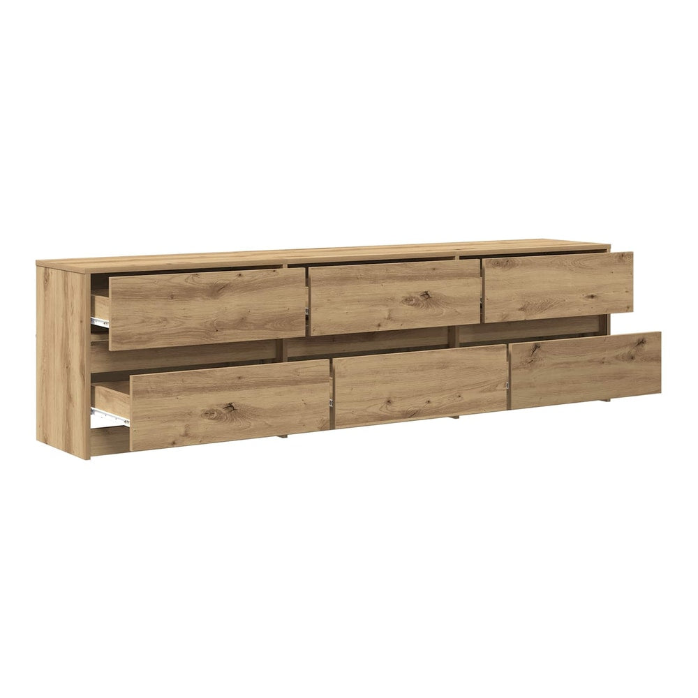 TV Cabinet with LED 100x34x50 cm Engineered Wood Artisan oak 180 cm
