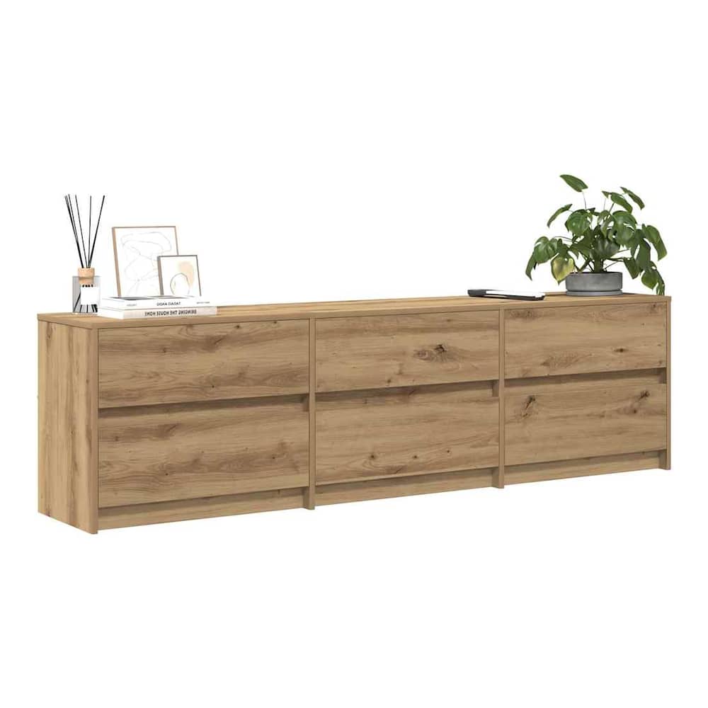 TV Cabinet with LED 100x34x50 cm Engineered Wood Artisan oak 180 cm
