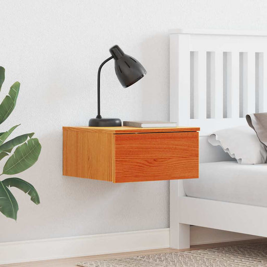 Bedside Table 37 x 35 x 18.5 cm Solid pine wood Wax brown