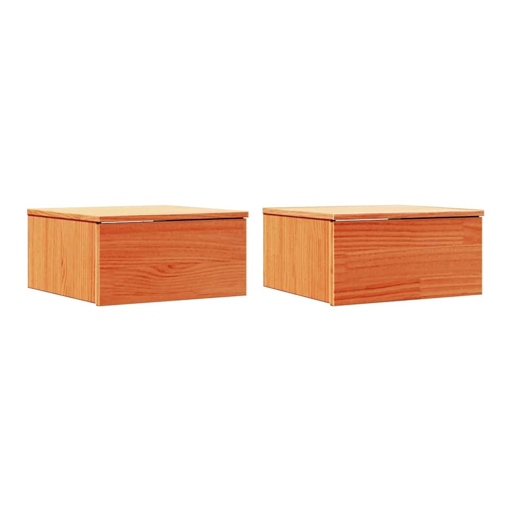 Bedside Table 37 x 35 x 18.5 cm Solid pine wood Wax brown