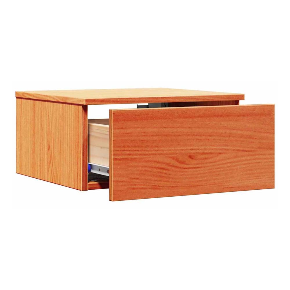 Bedside Table 37 x 35 x 18.5 cm Solid pine wood Wax brown