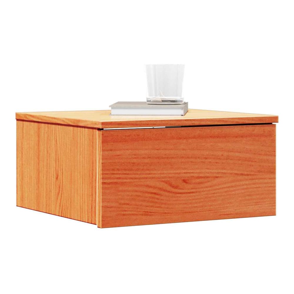 Bedside Table 37 x 35 x 18.5 cm Solid pine wood Wax brown