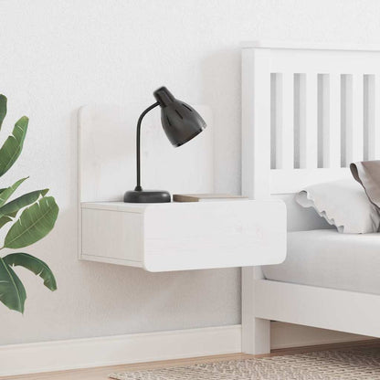 Bedside Table 44 x 32.5 x 40 cm Solid pine wood White