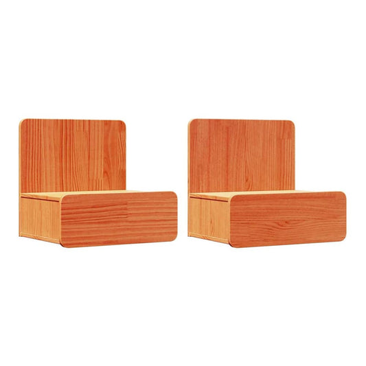 Bedside Table 44 x 32.5 x 40 cm Solid pine wood Wax brown