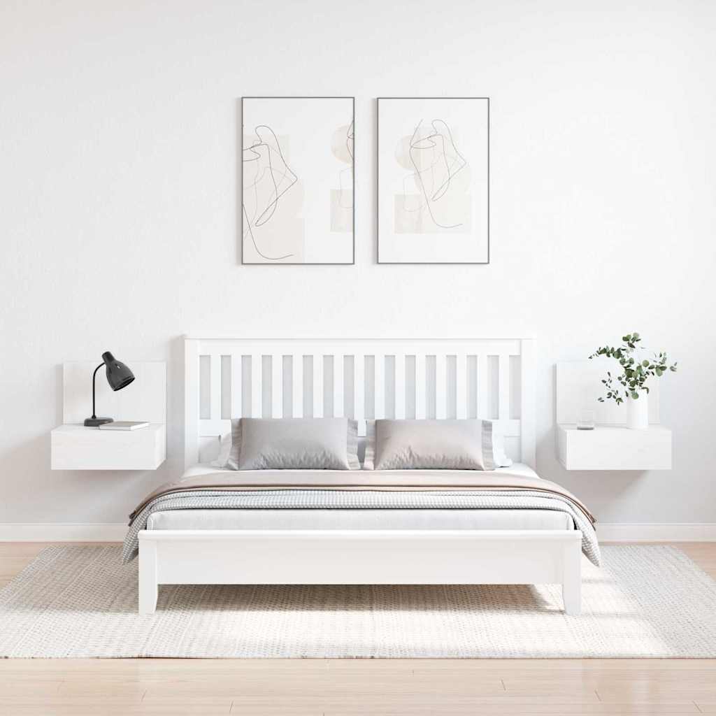 vidaXL Bedside Table 2 pcs White 42 x 32.5 x 40 cm Solid pine wood 4