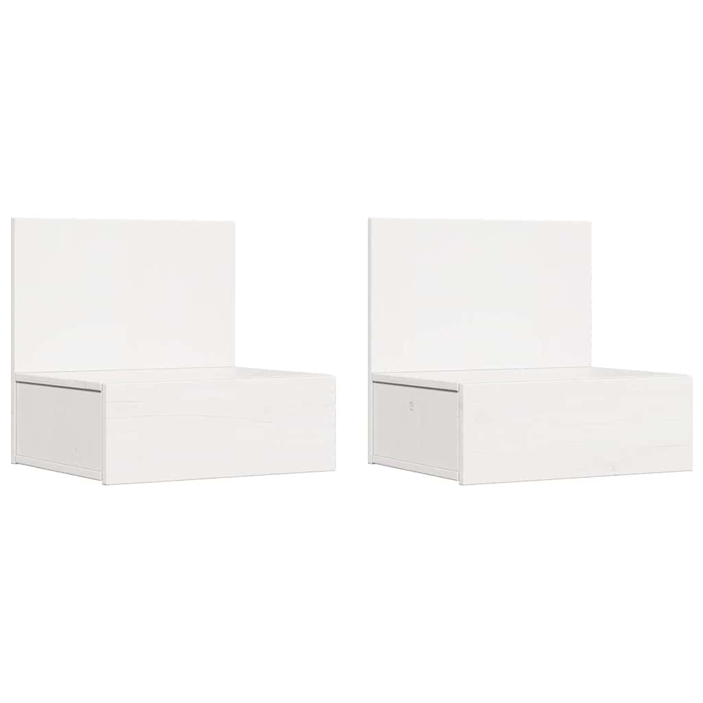 vidaXL Bedside Table 2 pcs White 42 x 32.5 x 40 cm Solid pine wood 2