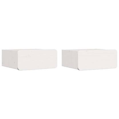 vidaXL Bedside Table 2 pcs White 39 x 34 x 16.5 cm Solid pine wood 2