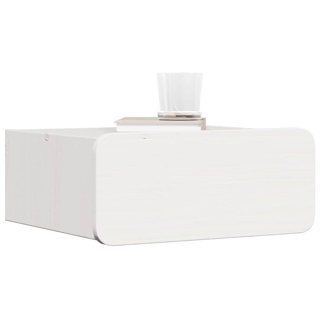 vidaXL Bedside Table 2 pcs White 39 x 34 x 16.5 cm Solid pine wood 3