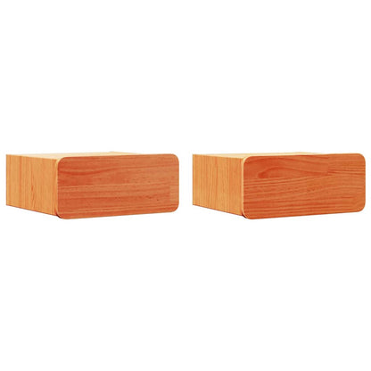 vidaXL Bedside Table 2 pcs Wax Brown 39 x 34 x 16.5 cm Solid pine wood 2