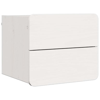 vidaXL Bedside Table with Drawer White 39 x 34 x 33 cm Solid pinewood 2