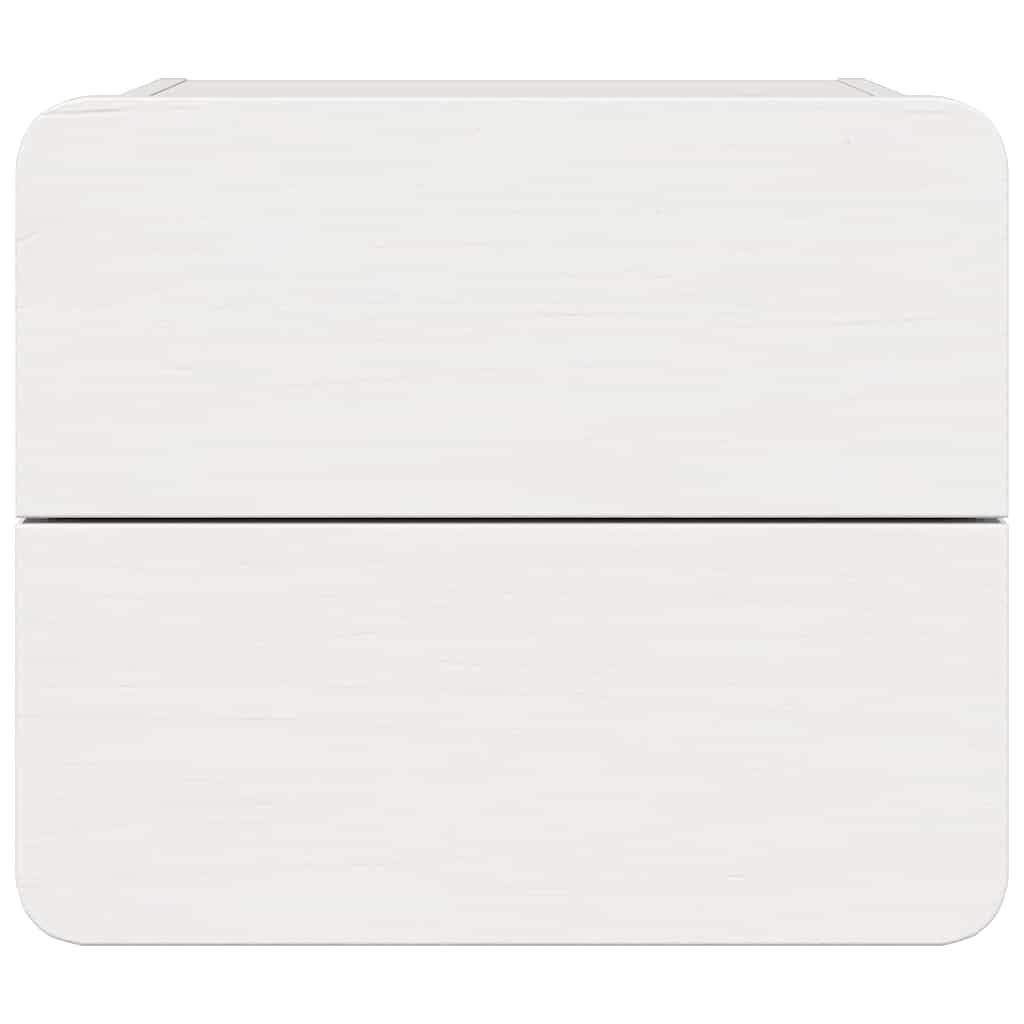 vidaXL Bedside Table with Drawer White 39 x 34 x 33 cm Solid pinewood 6