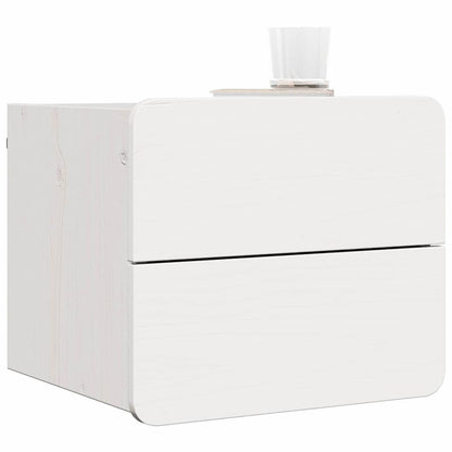 vidaXL Bedside Table with Drawer White 39 x 34 x 33 cm Solid pinewood 3