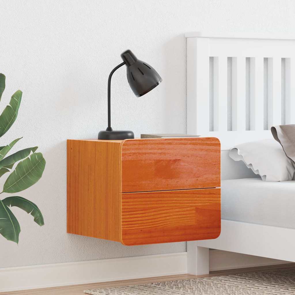 vidaXL Bedside Table Wax Brown 39 x 34 x 33 cm Solid pinewood 1