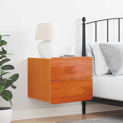 vidaXL Bedside Table Wax Brown 39 x 34 x 33 cm Solid pinewood 4