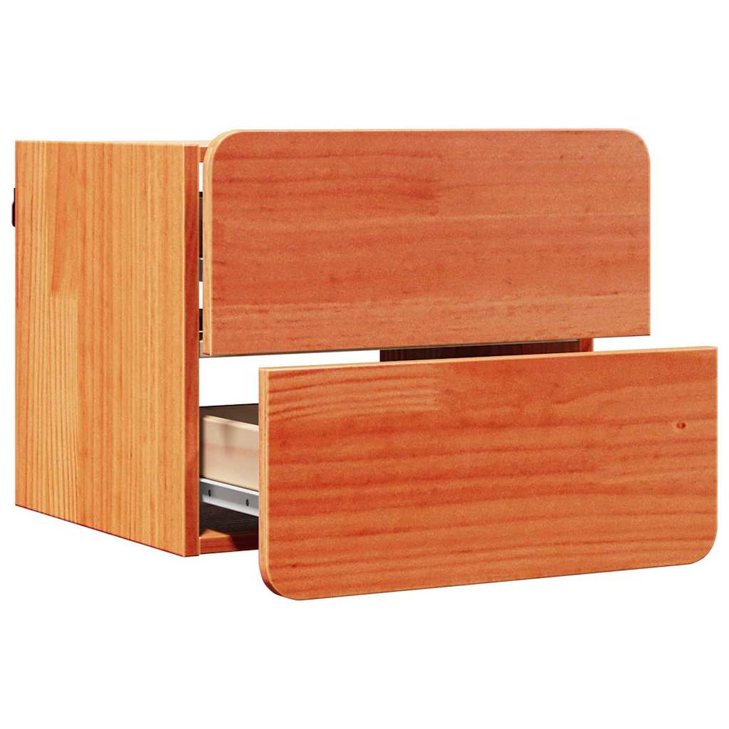 vidaXL Bedside Table Wax Brown 39 x 34 x 33 cm Solid pinewood 5