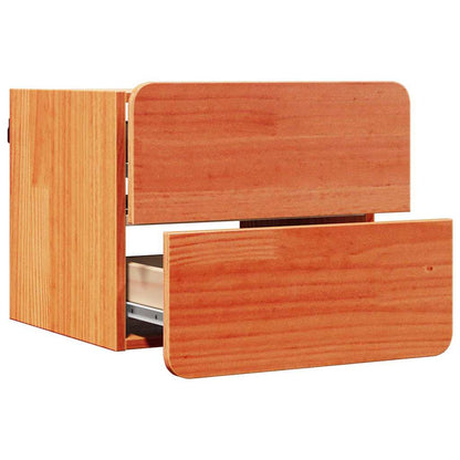 vidaXL Bedside Table Wax Brown 39 x 34 x 33 cm Solid pinewood 5