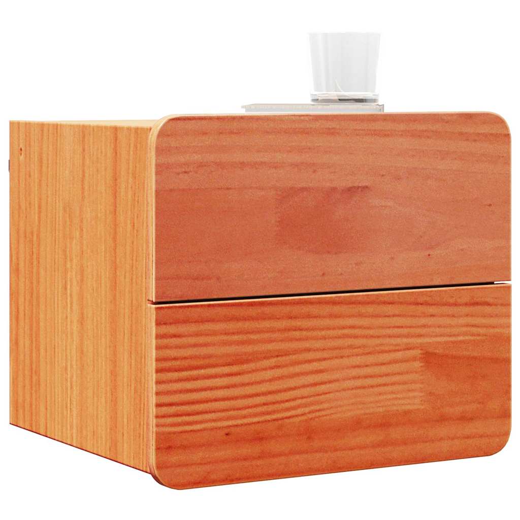 vidaXL Bedside Table Wax Brown 39 x 34 x 33 cm Solid pinewood 3