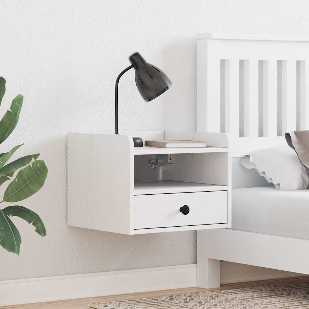 Bedside Table 38 x 36 x 29.5 cm Solid pine wood White