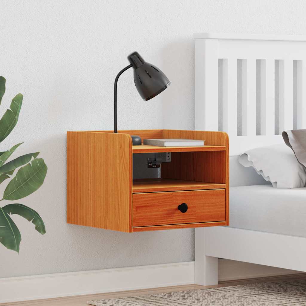 vidaXL Bedside Table 2 pcs Wax Brown 38 x 36 x 29.5 cm Solid pine wood 1