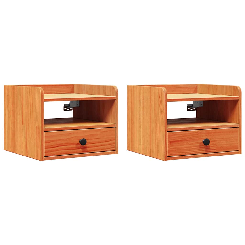 vidaXL Bedside Table 2 pcs Wax Brown 38 x 36 x 29.5 cm Solid pine wood 2