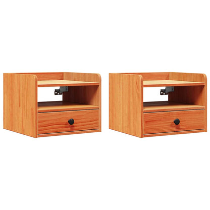 vidaXL Bedside Table 2 pcs Wax Brown 38 x 36 x 29.5 cm Solid pine wood 2