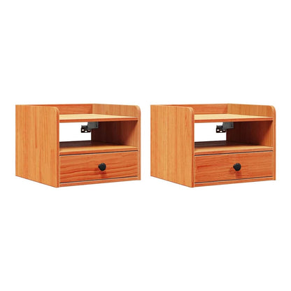 Bedside Table 38 x 36 x 29.5 cm Solid pine wood Wax brown