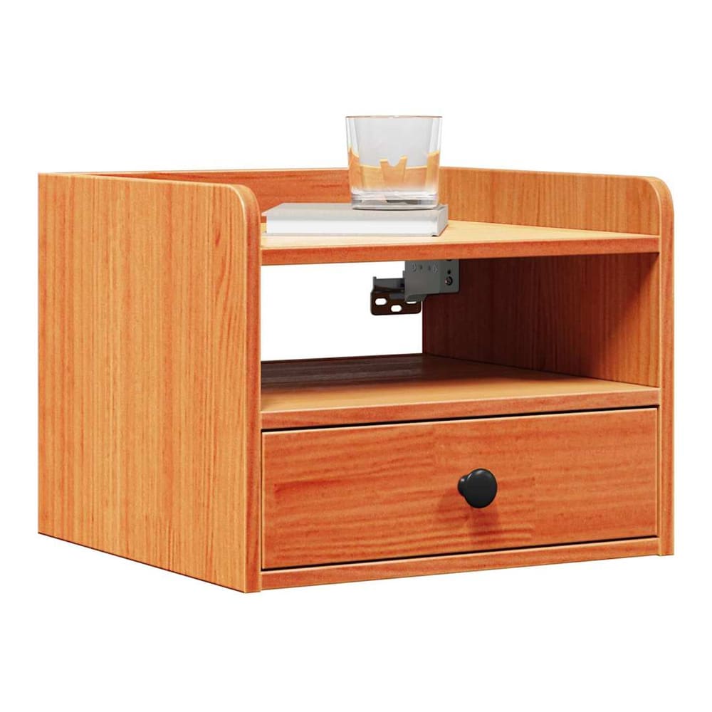 Bedside Table 38 x 36 x 29.5 cm Solid pine wood Wax brown