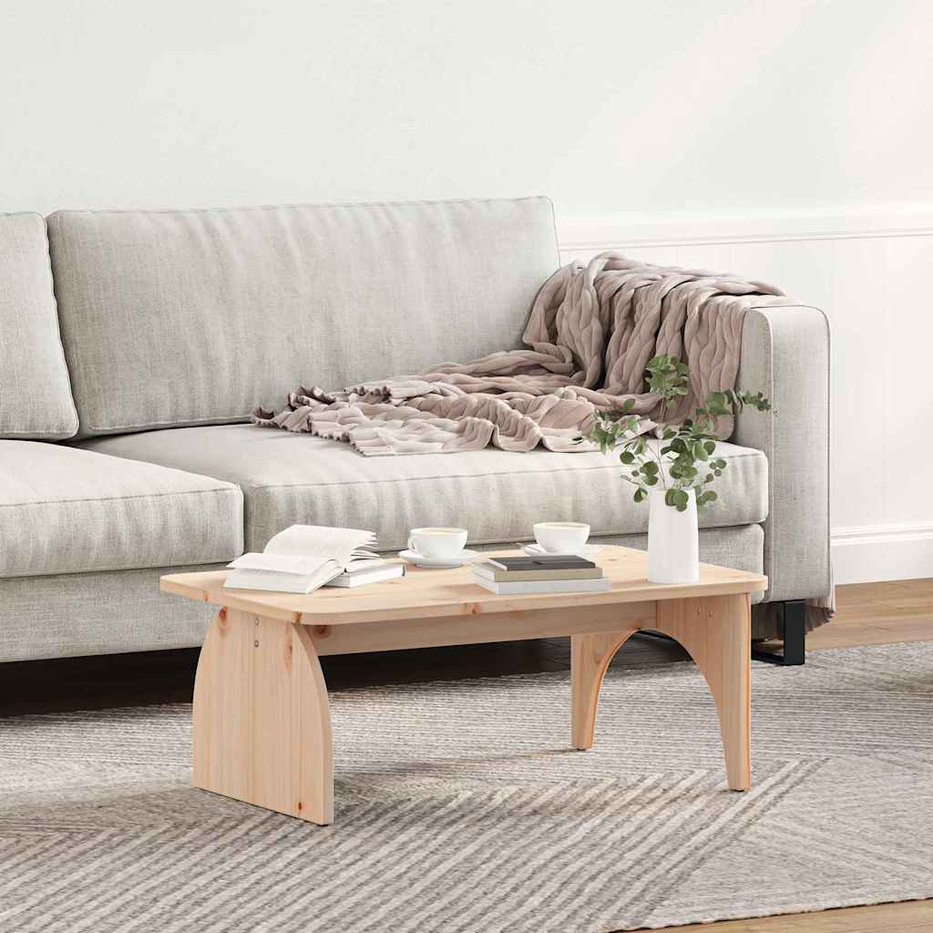 vidaXL Coffee Table Natural 80 x 50 x 31 cm Solid pine wood 4