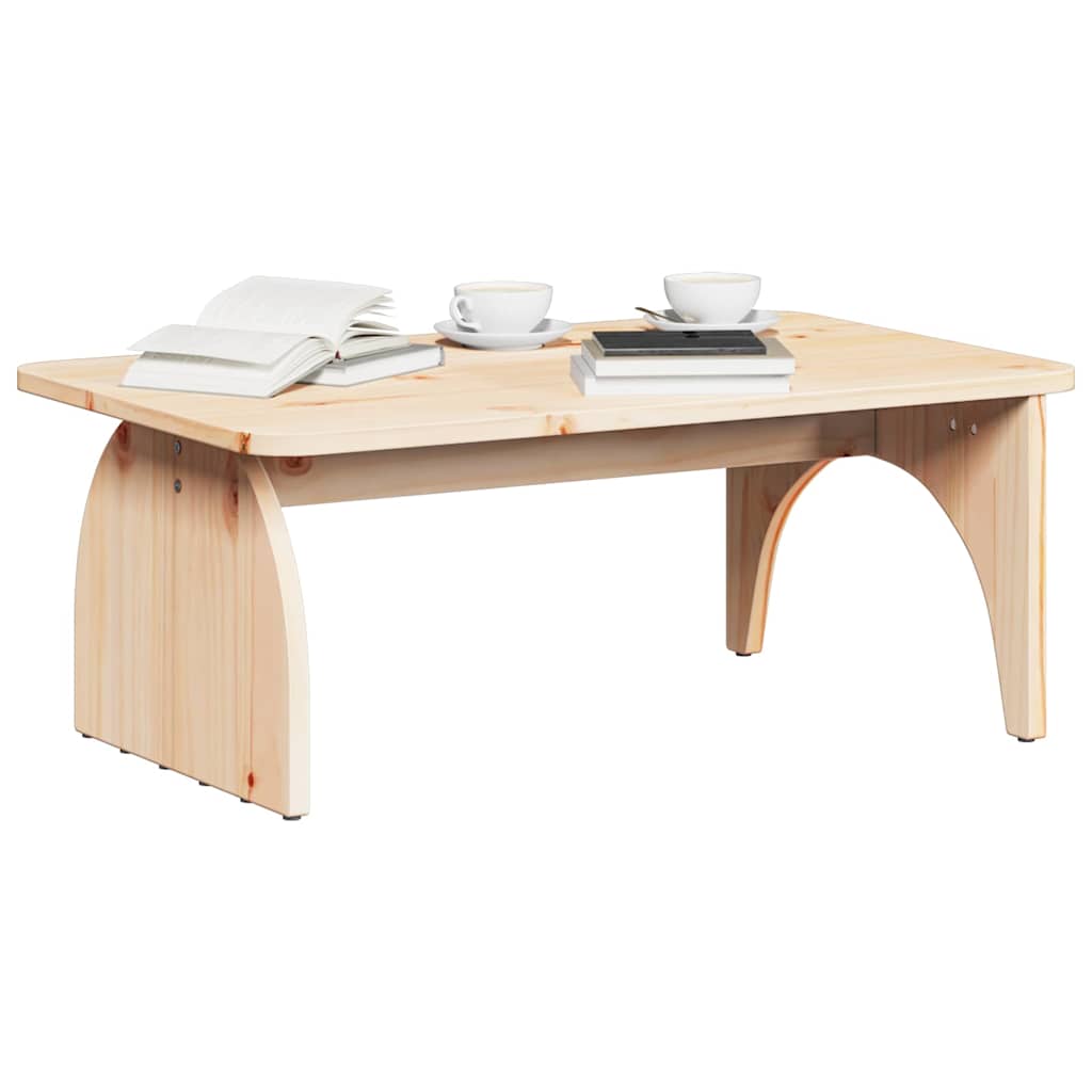 vidaXL Coffee Table Natural 80 x 50 x 31 cm Solid pine wood 3