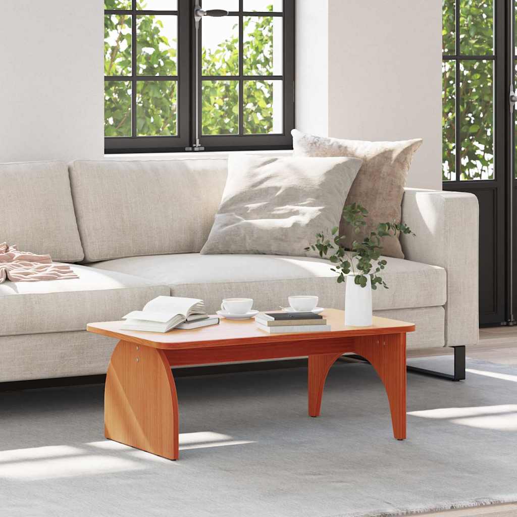 vidaXL Coffee Table Wax Brown 80 x 50 x 31 cm Solid pine wood 1