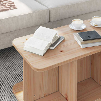 vidaXL Coffee Table Natural 80 x 39.5 x 33.5 cm Solid pine wood 5