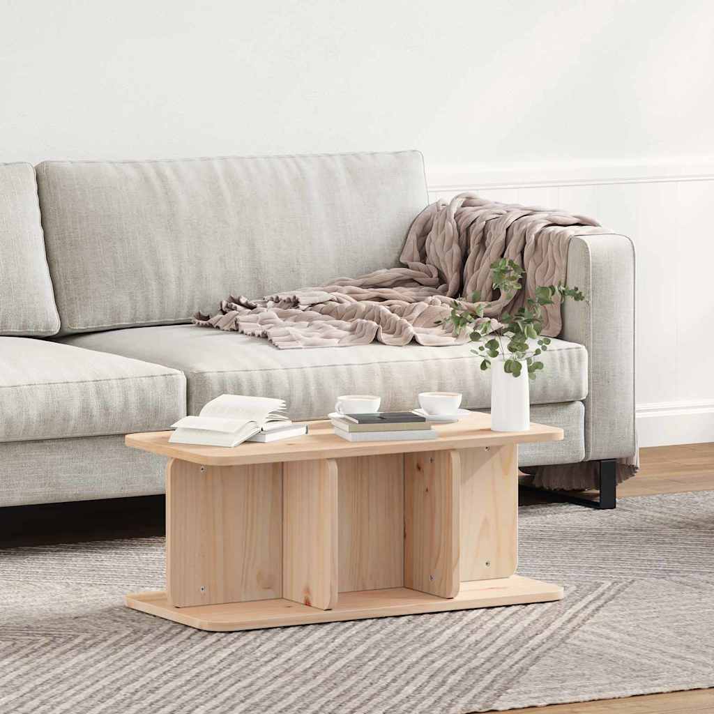 vidaXL Coffee Table Natural 80 x 39.5 x 33.5 cm Solid pine wood 4