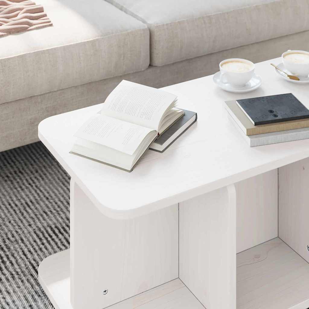 vidaXL Coffee Table White 80 x 39.5 x 33.5 cm Solid pine wood 5