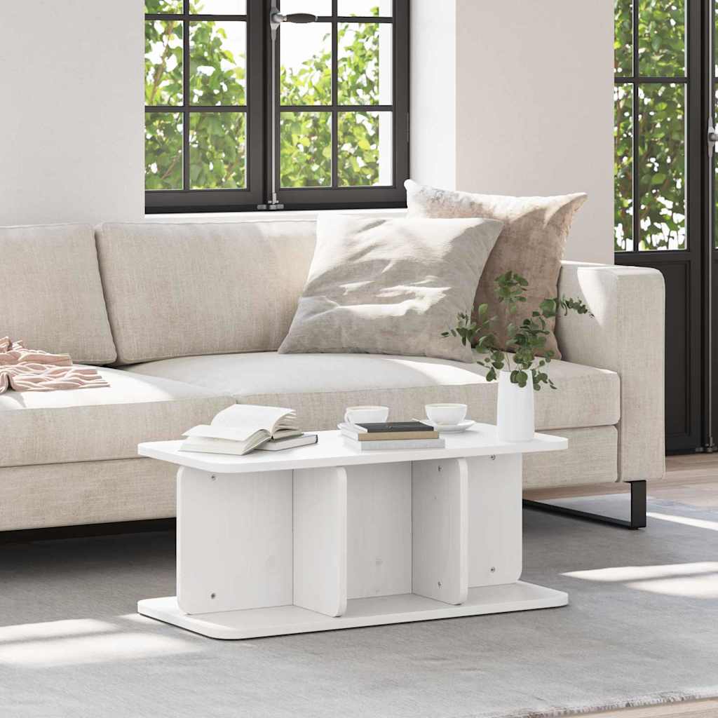 vidaXL Coffee Table White 80 x 39.5 x 33.5 cm Solid pine wood 1