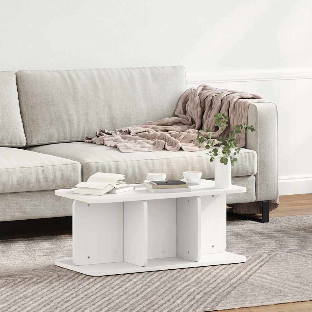vidaXL Coffee Table White 80 x 39.5 x 33.5 cm Solid pine wood 4