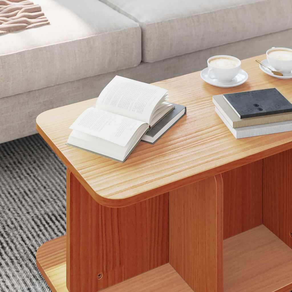 vidaXL Coffee Table Wax Brown 80 x 39.5 x 33.5 cm Solid pine wood 5