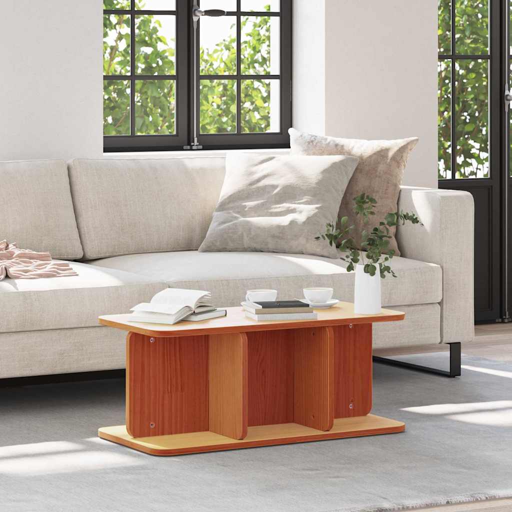 vidaXL Coffee Table Wax Brown 80 x 39.5 x 33.5 cm Solid pine wood 1