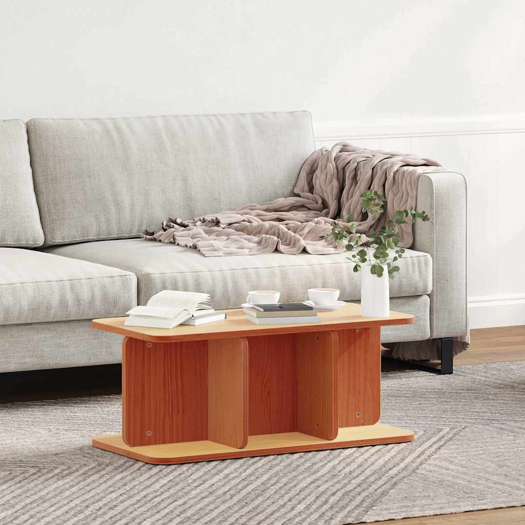 vidaXL Coffee Table Wax Brown 80 x 39.5 x 33.5 cm Solid pine wood 4