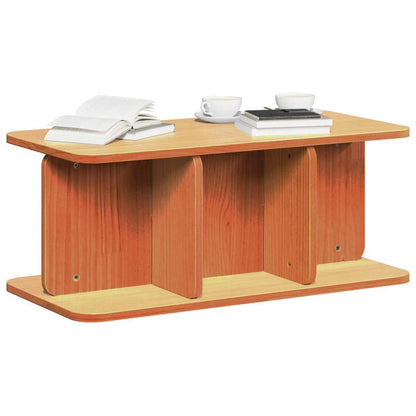 vidaXL Coffee Table Wax Brown 80 x 39.5 x 33.5 cm Solid pine wood 3