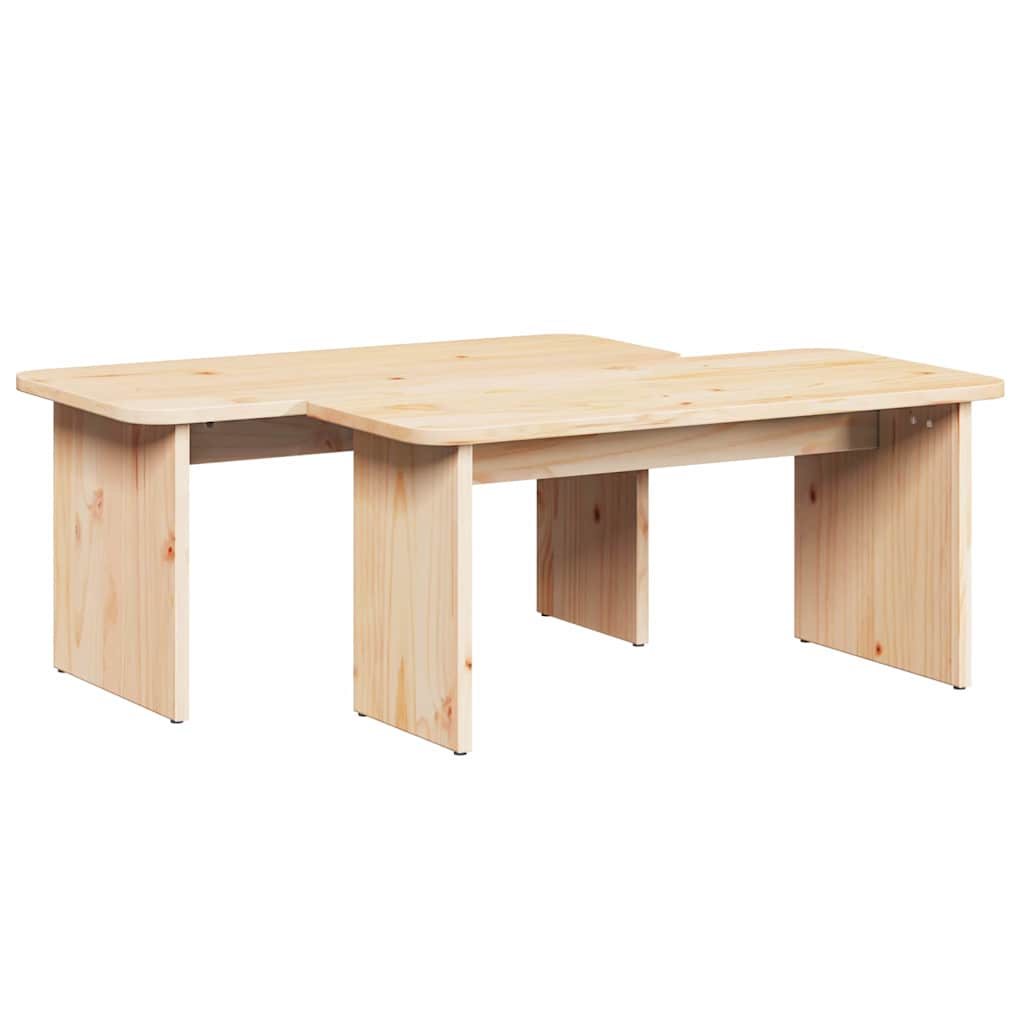 vidaXL Coffee Table 2 pcs Natural 100 x 69 x 35.5 cm Solid pine wood 6