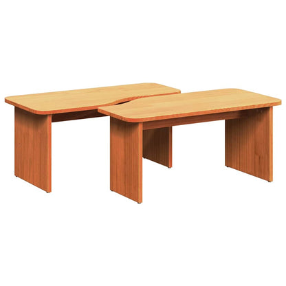 vidaXL Coffee Table 2 pcs Wax Brown 100 x 69 x 35.5 cm Solid pine wood 2
