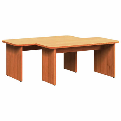 vidaXL Coffee Table 2 pcs Wax Brown 100 x 69 x 35.5 cm Solid pine wood 6