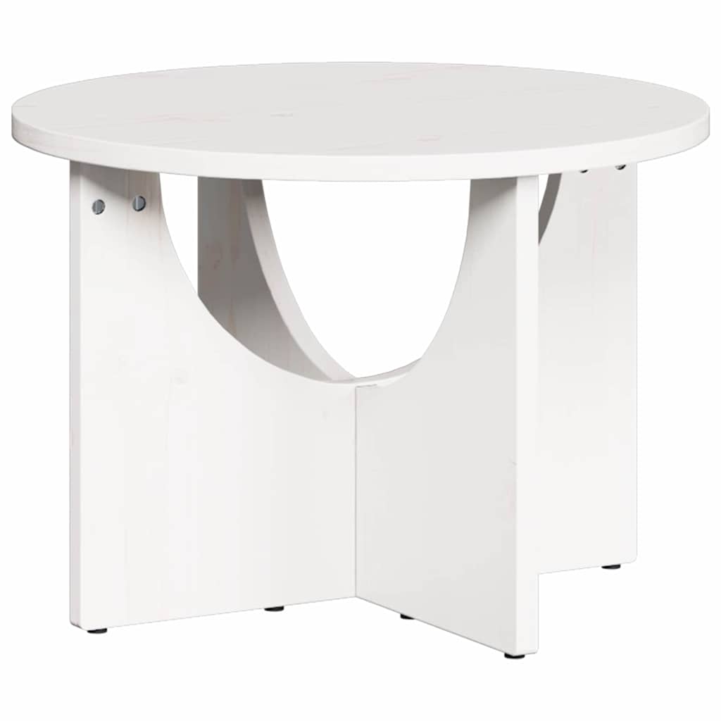 vidaXL Coffee Table White 50 x 50 x 35 cm Solid pine wood 2