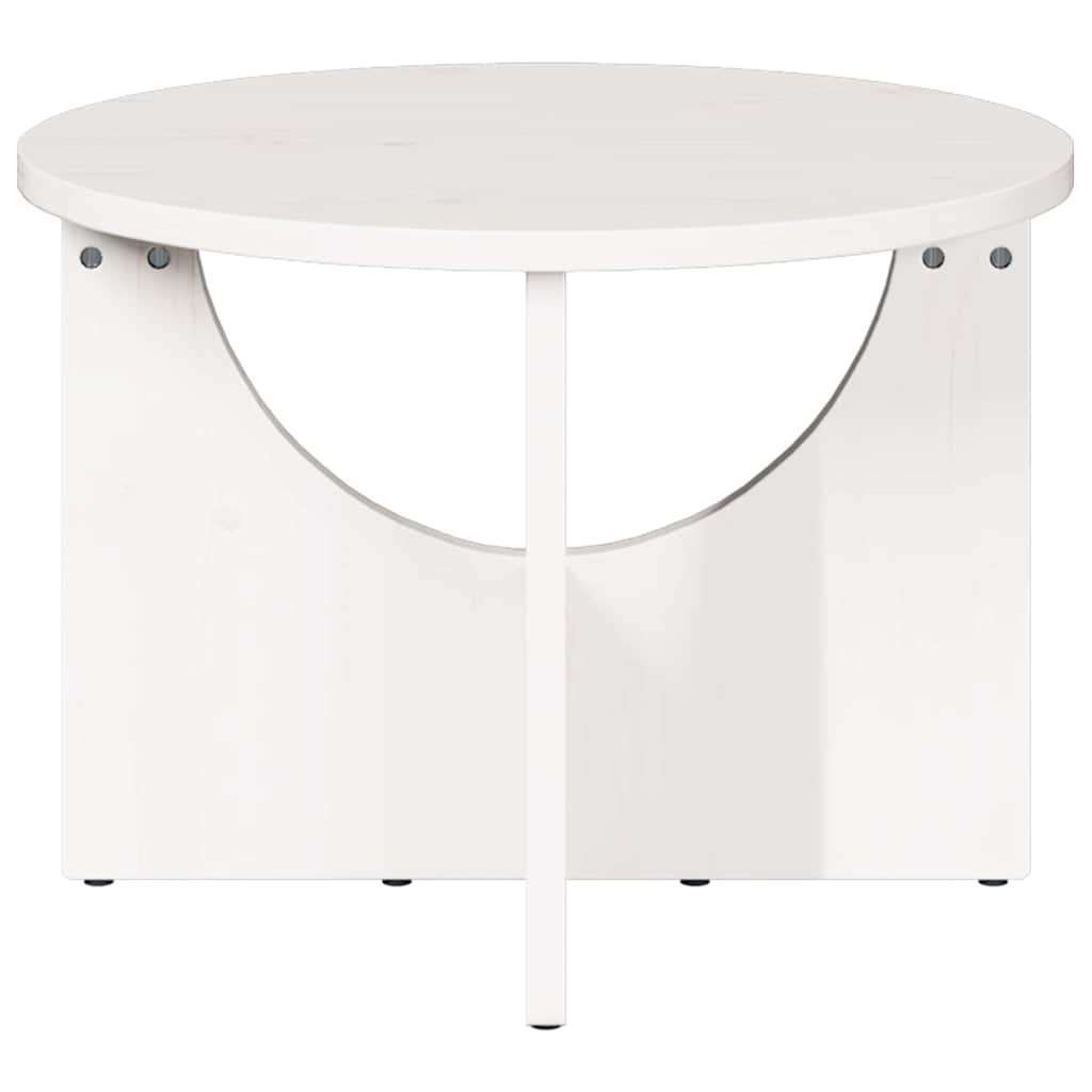 vidaXL Coffee Table White 50 x 50 x 35 cm Solid pine wood 6