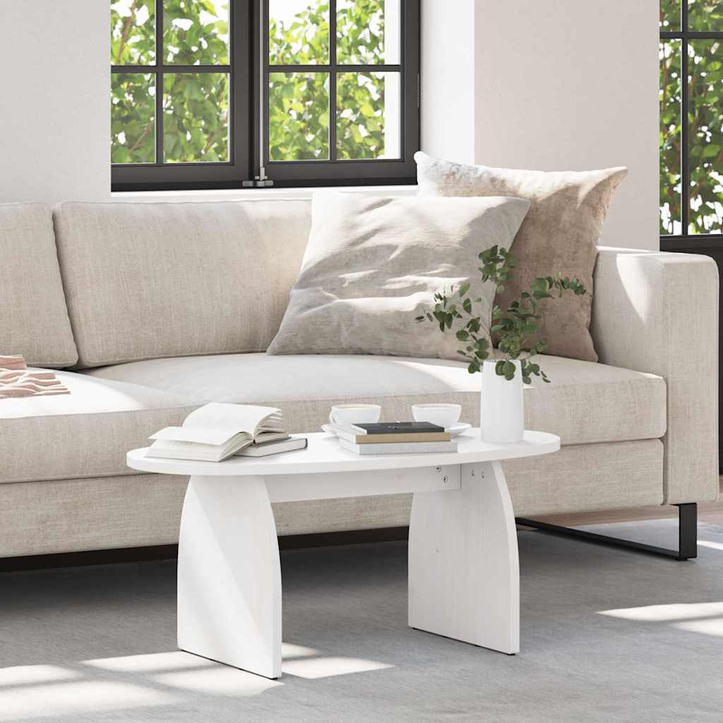 vidaXL Coffee Table White 80 x 40 x 35 cm Solid Pine Wood 1